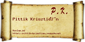 Pittik Krisztián névjegykártya